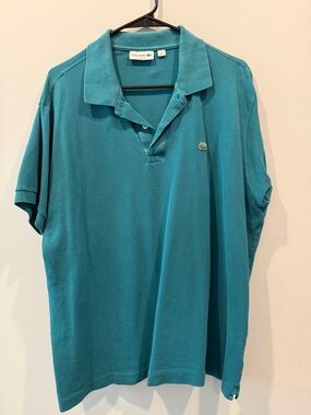 Lacoste Men's Turquoise Short Sleeve Polo with Crocodile Logo